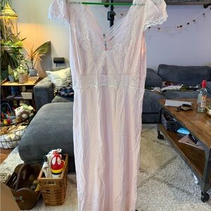 Elegant Pink Lace Nightgown